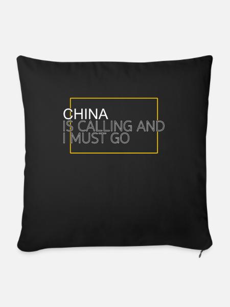 China Spruch - Sofakissenbezug 45 x 45 cm - Schwarz