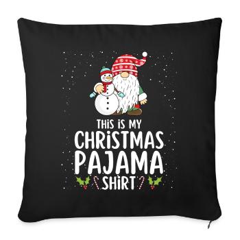 Christmas Pajamas Pajamas Sleepshirt - Sofa pillowcase 17,3'' x 17,3'' (45 x 45 cm) - black - Front