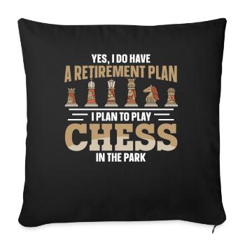 Retirement Plan Play Chess In The Park Schach - Sofa pillowcase 17,3'' x 17,3'' (45 x 45 cm) - black - Front