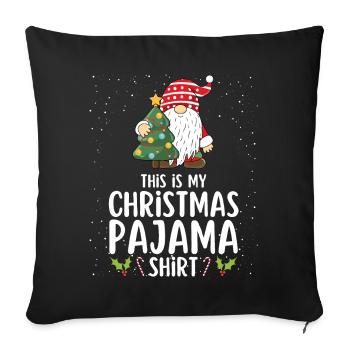 Christmas Pajamas Pajamas Sleepshirt - Sofa pillowcase 17,3'' x 17,3'' (45 x 45 cm) - black - Front