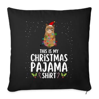 Pyjama de Noël Pyjama Chemise de nuit - Housse de coussin décorative 45 x 45 cm - noir - Devant