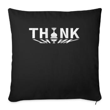 Pensez à drôles d’échecs - Housse de coussin décorative 45 x 45 cm - noir - Devant