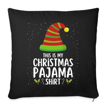 Christmas Pajamas Pajamas Sleepshirt - Sofa pillowcase 17,3'' x 17,3'' (45 x 45 cm) - black - Front