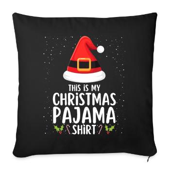 Christmas Pajamas Pajamas Sleepshirt - Sofa pillowcase 17,3'' x 17,3'' (45 x 45 cm) - black - Front