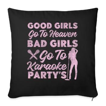 Karaoké Chanteuse Vintage Good Girls - Housse de coussin décorative 45 x 45 cm - noir - Devant