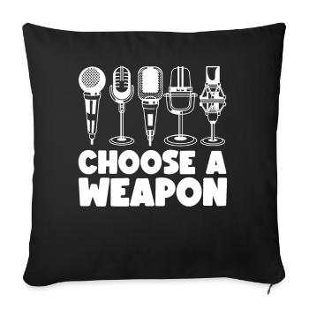 Chanteur de karaoké Chanteur de microphone - Housse de coussin décorative 45 x 45 cm - noir - Devant