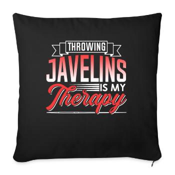 Lancer des lances est ma thérapie Spear - Housse de coussin décorative 45 x 45 cm - noir - Devant