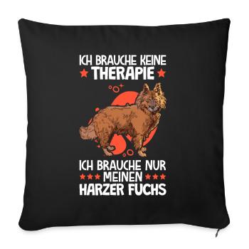 Ich brauche nur meinen Harzer Fuchs Hütefuchs - Sofakissenbezug 45 x 45 cm - Schwarz - Vorne