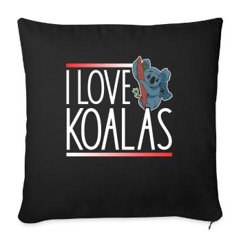 I Love Koalas Cute Koala Koala Bear Animal - Sofa pillowcase 17,3'' x 17,3'' (45 x 45 cm) - black - Front