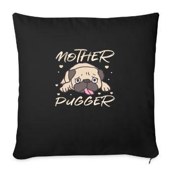 Mops Hund Hundefreund Haustier Möpse Pug Geschenk - Sofakissenbezug 45 x 45 cm - Schwarz - Vorne