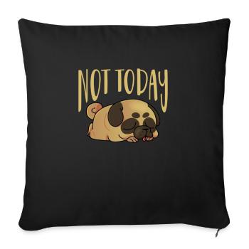 Carlin Chien Chien Ami Pet Pug Pug Pug Cadeau - Housse de coussin décorative 45 x 45 cm - noir - Devant