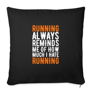 Courir - Housse de coussin décorative 45 x 45 cm - noir - Devant