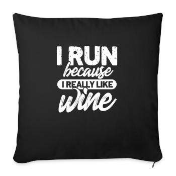 Run - Sofa pillowcase 17,3'' x 17,3'' (45 x 45 cm) - black - Front