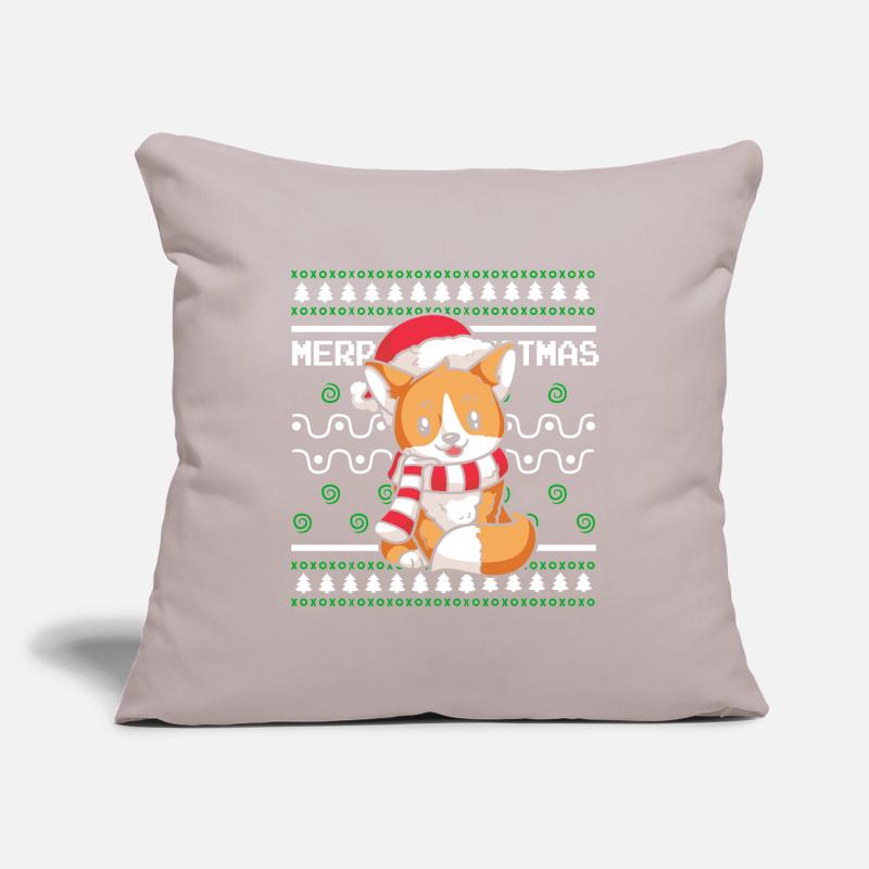 Moche pull de Noël Tshirt Renard de Noël Housse de coussin décorative 45 x 45 cm