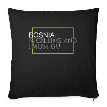 Bosnia Saying - Sofa pillowcase 17,3'' x 17,3'' (45 x 45 cm) - black - Front