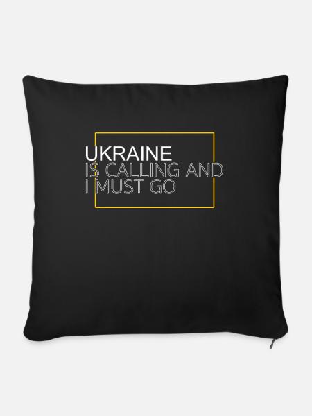 Ukraine Spruch - Sofakissenbezug 45 x 45 cm - Schwarz