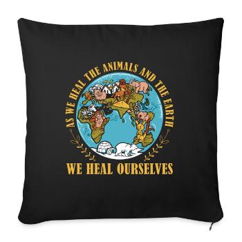 Le bien-être animal alors que nous guérissons l’adoption Travailleur animalier - Housse de coussin décorative 45 x 45 cm - noir - Devant