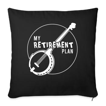 Mon plan de retraite Banjo drôle Musique Bluegrass - Housse de coussin décorative 45 x 45 cm - noir - Devant