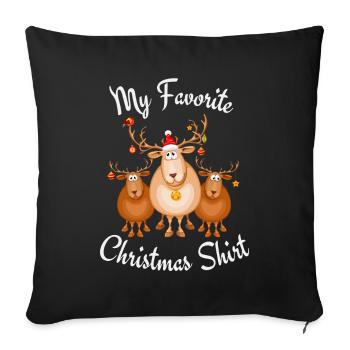 Ma chemise de Noël préférée - Housse de coussin décorative 45 x 45 cm - noir - Devant
