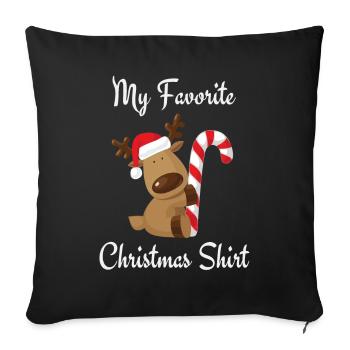 Ma chemise de Noël préférée - Housse de coussin décorative 45 x 45 cm - noir - Devant