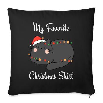 Ma chemise de Noël préférée - Housse de coussin décorative 45 x 45 cm - noir - Devant