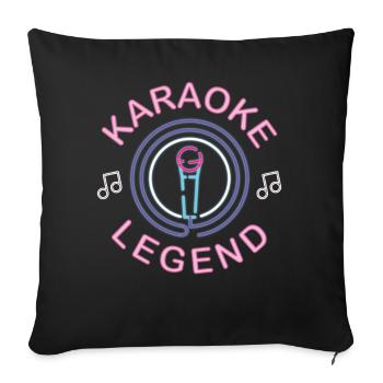 Karaoke Singer 80s Retro Karaoke - Sofa pillowcase 17,3'' x 17,3'' (45 x 45 cm) - black - Front