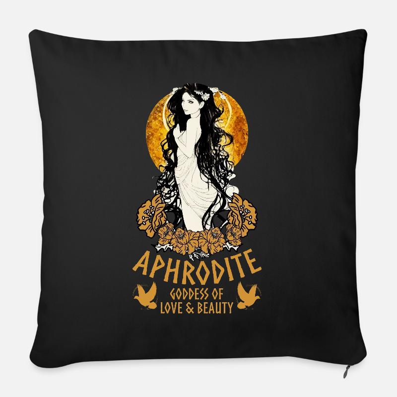 Aphrodite Déesse grecque antique de l’amour et de la beauté - Housse de coussin décorative 45 x 45 cm - noir