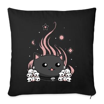 Kawaii Emo Wicca Cat Pastel Goth Aesthetic - Sofakissenbezug 45 x 45 cm - Schwarz - Vorne