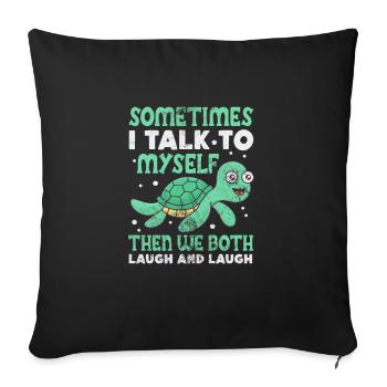 Tortue - Housse de coussin décorative 45 x 45 cm - noir - Devant