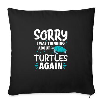 Turtle Turtle Sea Sea Creatures Gift - Sofa pillowcase 17,3'' x 17,3'' (45 x 45 cm) - black - Front