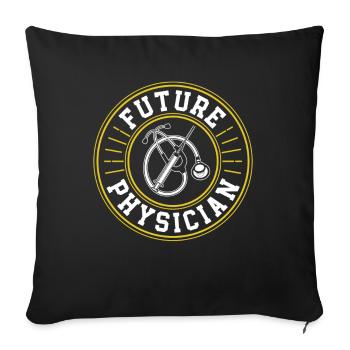 Futur Docteur Profession de Médecine Médicale - Housse de coussin décorative 45 x 45 cm - noir - Devant