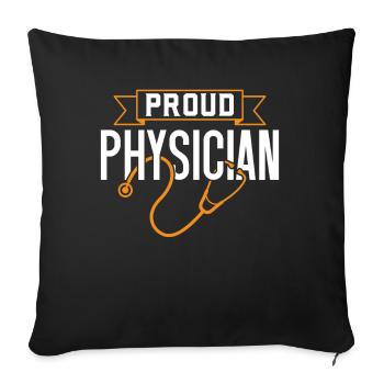 Fier Docteur Docteur Profession médicale - Housse de coussin décorative 45 x 45 cm - noir - Devant