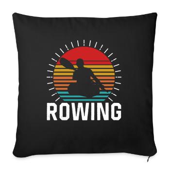 Rowing Rowing Rowing Rowing Rowing - Sofa pillowcase 17,3'' x 17,3'' (45 x 45 cm) - black - Front