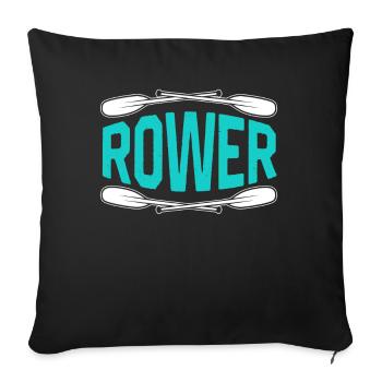 Rowing Rowing Rowing Rowing Rowing - Sofa pillowcase 17,3'' x 17,3'' (45 x 45 cm) - black - Front