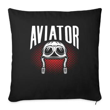 Pilot Jet Light Aircraft Pilot Light Aircraft - Sofa pillowcase 17,3'' x 17,3'' (45 x 45 cm) - black - Front