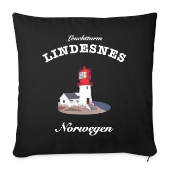 Norwegen, Leuchtturm Lindesnes, Südkap Nordsee - Sofakissenbezug 45 x 45 cm - Schwarz - Vorne