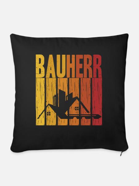 Bauherren - Sofakissenbezug 45 x 45 cm - Schwarz