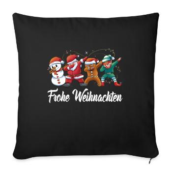Dabbing Frohe Weihnachtsmann Santa Elf Weihnachten - Sofakissenbezug 45 x 45 cm - Schwarz - Vorne
