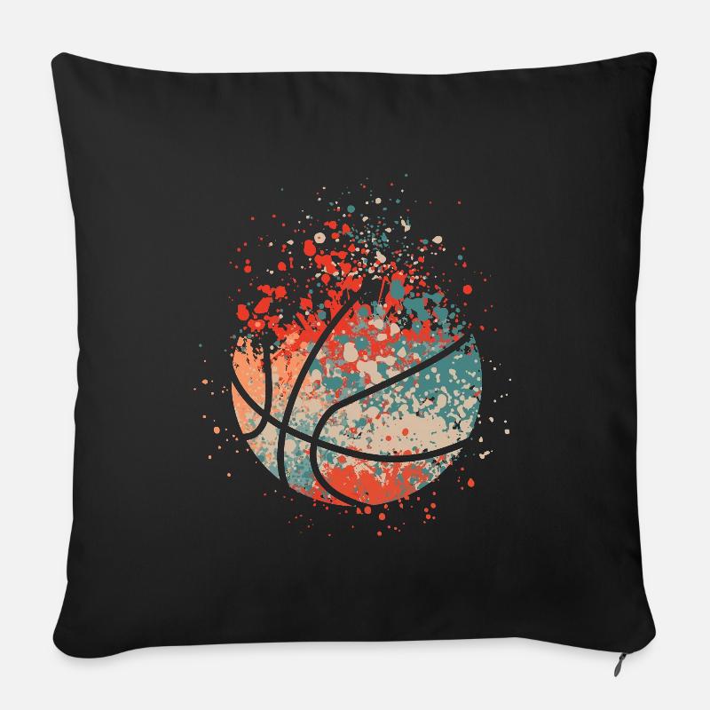 Basketball splash - Sofakissenbezug 45 x 45 cm - Schwarz