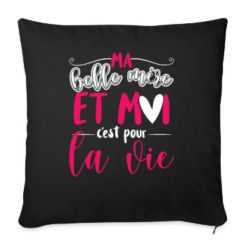 Belle Maman Belle-Fille - Housse de coussin décorative 45 x 45 cm - noir - Devant