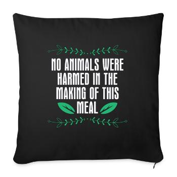 Vegan Chef No Animals Were Plant Based Vegan Chefs - Sofa pillowcase 17,3'' x 17,3'' (45 x 45 cm) - black - Front