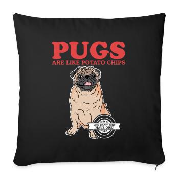 Carlin Chiens Propriétaire de chien Chien Propriétaire Cadeau - Housse de coussin décorative 45 x 45 cm - noir - Devant