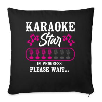 Karaoké Chanteur Karaoké Star In - Housse de coussin décorative 45 x 45 cm - noir - Devant