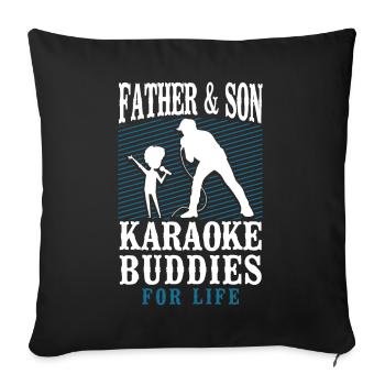 Karaoke Singer Dad Father And Son - Sofakissenbezug 45 x 45 cm - Schwarz - Vorne