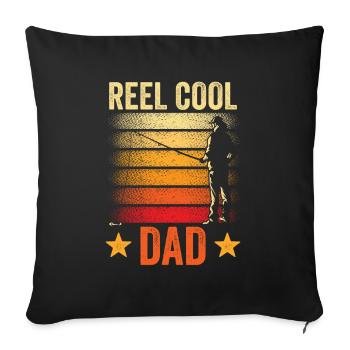 Reel Cool Papa Angler Fisherman Fishing Fishing - Sofa pillowcase 17,3'' x 17,3'' (45 x 45 cm) - black - Front