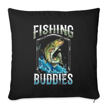 Amis de la pêche Ami de la pêche Ami de la pêche - Housse de coussin décorative 45 x 45 cm - noir - Devant