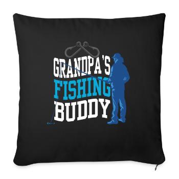 Grandfather's fishing buddy fishing fishing friend fishing - Sofa pillowcase 17,3'' x 17,3'' (45 x 45 cm) - black - Front