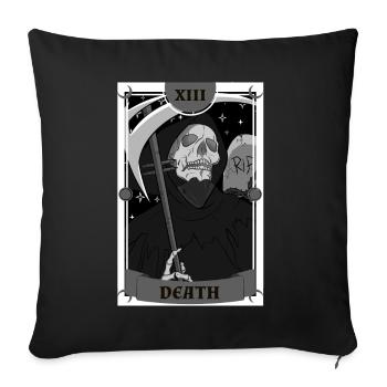 Anime Tarot Card Death Grim Reaper Occult Gothic - Sofakissenbezug 45 x 45 cm - Schwarz - Vorne