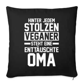 Anti Vegan - Sofakissenbezug 45 x 45 cm - Schwarz - Vorne