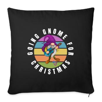 FUNNY RETRO "GOING GNOME FOR CHRISTMAS" SUNSET w - Sofa pillowcase 17,3'' x 17,3'' (45 x 45 cm) - black - Front